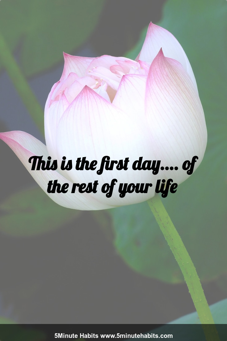 This is the first day.... of the rest of your life